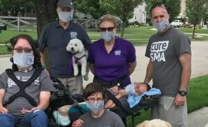 Elizabeth Lockwood with her family at a Cure SMA event.