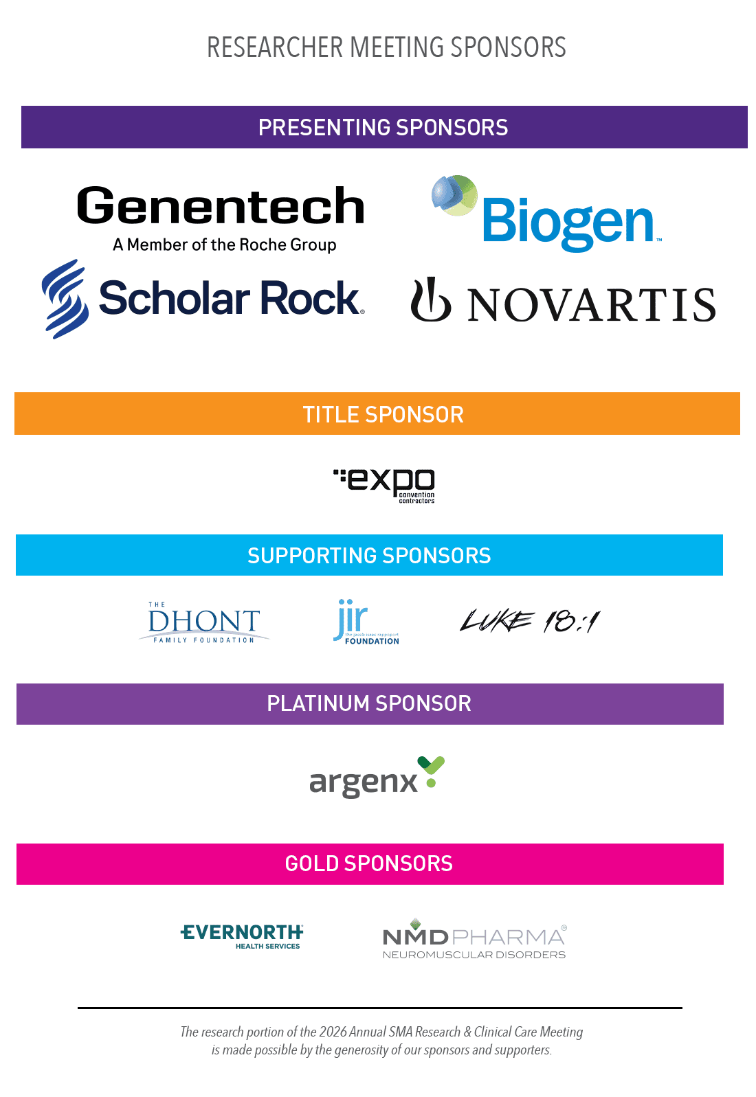 Research & Clinical Care Meeting Sponsors